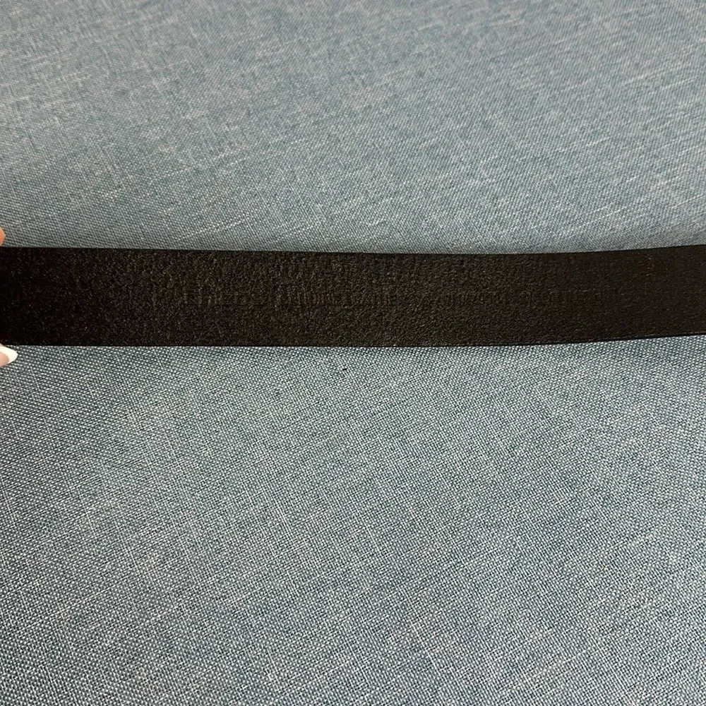 CHICO'S Limenta Stretch Belt Silver Hook Buckle Genuine Leather Size M/L